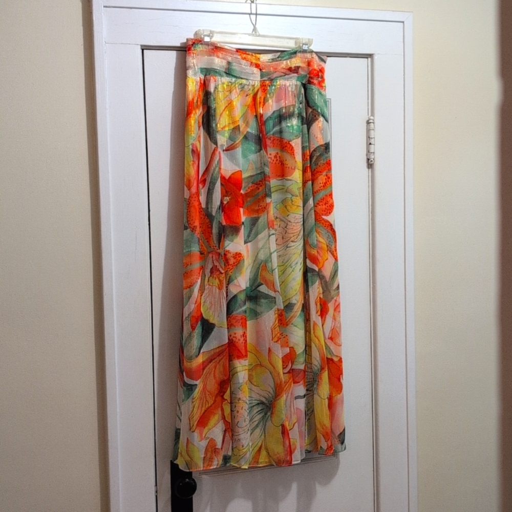 White House Black Market Floral Maxi Skirt in Multicolor